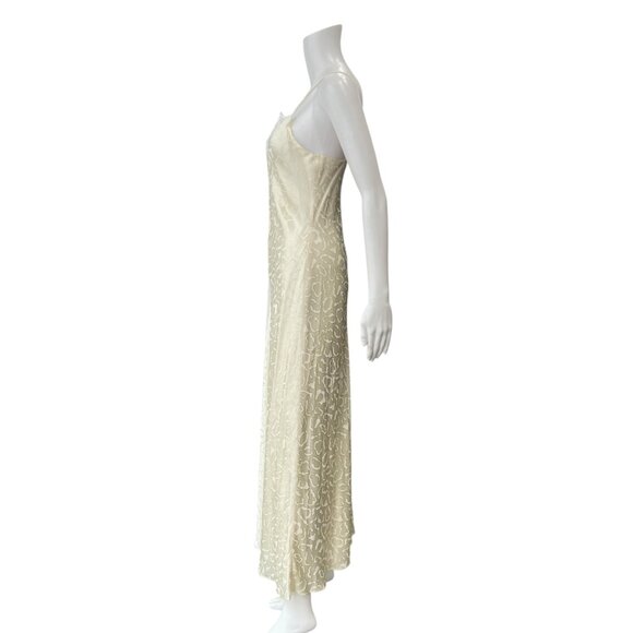 $995 NWT Rosetta Getty Ivory Lace Satin Long Maxi Slip Dress size 4 - Picture 8 of 11